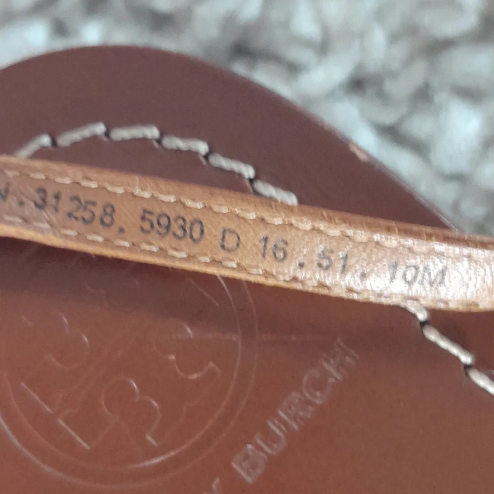 TORY BURCH GEMINI Gold Chain Thong Sandals Size 10